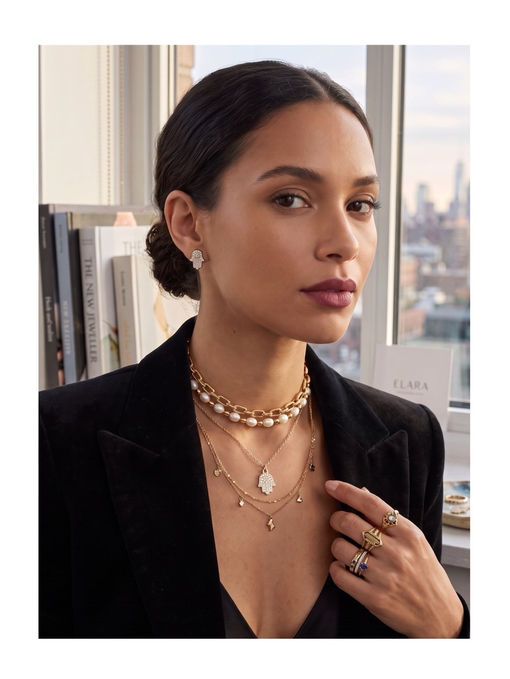 new Pave CZ Cubic Zirconia Hamsa Necklace ❃ 14KT Gold Plated Sterling Silver ❃